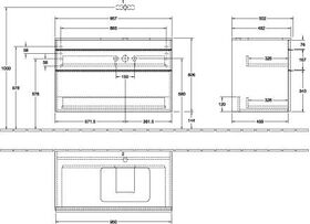 V&B Waschtischunterschrank VENTICELLO 957x606x502mm Griff chr Glossy White