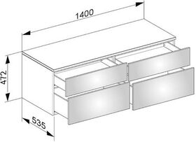 Keuco Sideboard EDITION 400 Hö 180/270mm 1400x472x535mm we hgl