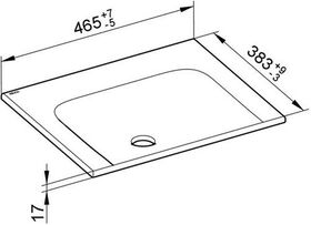 Keuco Keramik-Waschtisch X-LINE 465x17x383mm we o HL-boh