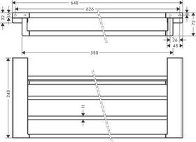 HG Handtuchablage AddStoris mit Handtuchhalter, 648mm mattweiß