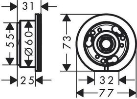 Verlängerung AXOR ONE 25mm, für Grundkörper Waschtischmischer