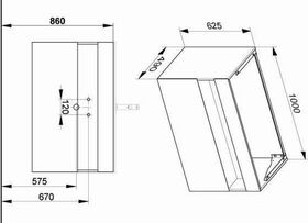 Keuco Waschtischunterbau STAGELINE 1000x625x490mm inox