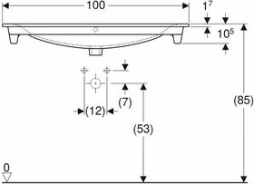 Geberit Möbelwaschtisch RENOVA PLAN m Hahnloch mit Überlauf 1000x480mm weiß