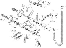 2-Griff-Wannenarmatur AXOR MONTREUX DN 15, Aufputz chrom