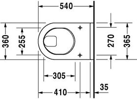 Duravit Wand-WC STARCK 3 flach, 360x540mm weiß WG