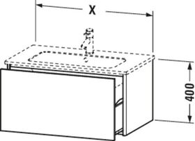 Duravit Waschtischunterbau XSQUARE 610x400x478mm 1 Ausz. we ma ES Ah mitte