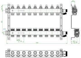 OV Edelstahl-Verteiler Multidis SFQ mit Durchflussindikator für 9 Kreise