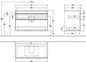 V&B Waschtischunterschrank VENTICELLO 957x606x502mm Griff white White Matt