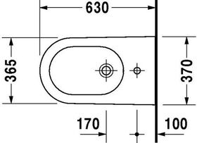 Duravit Stand-Bidet STARCK 2 m ÜL HLB 370x630mm 1 Hahnloch weiß WG