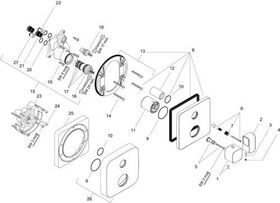 Thermostat AXOR URQUIOLA Unterputz mit Abstellventil chrom