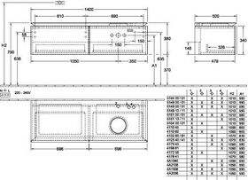 V&B Waschtischunterschrank LEGATO 1400x380x500mm Glossy White