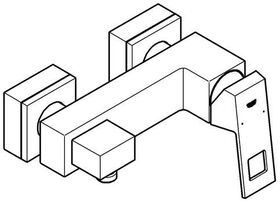 Grohe Einhand-Brausebatterie EUROCUBE 1/2Zoll chr