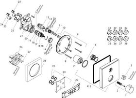 HG Fertigmontageset SHOWERSELECT GLAS f UP-Thermostat 1 Verbraucher weiß/chrom