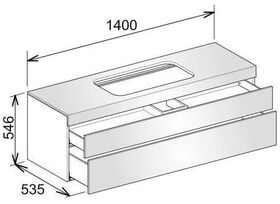 Keuco Waschtischunterbau EDITION 400 1400x546x535mm o HL-Boh ant