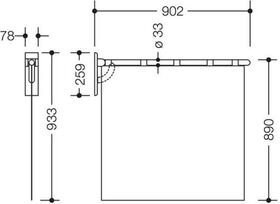 Hewi Duschspritzschutz SERIE 801 light Dekor uni weiß lichtgrau