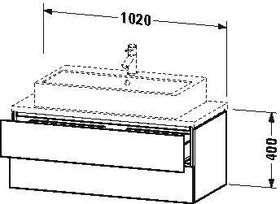 Duravit Konsolenunterschrank L-CUBE 400x1020x477mm weiß matt