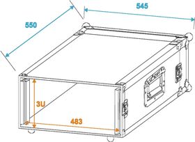 ROADINGER Verstärkerrack PR-1, 3HE, 47cm tief