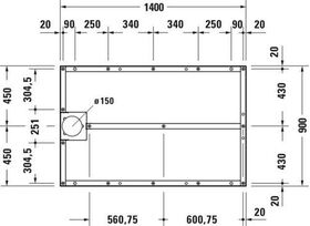 Duravit Fußgestell für Duschwanne 1400x900mm