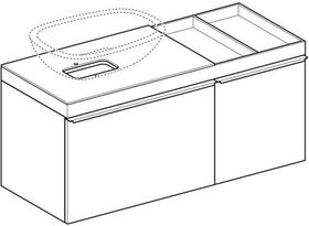 Geberit Waschtischunterschrank CITTERIO 1184x543x504mm Abl. re Fr Gl schwarz/Kor