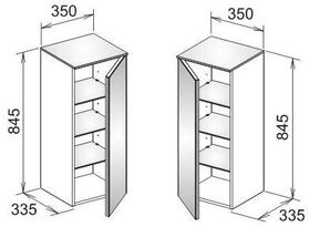 Keuco Mittelschrank ROYAL REFLEX 350x835x335mm Ans re ant