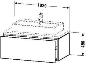 Duravit Konsolenunterschrank L-CUBE 400x1020x547mm lichtblau matt