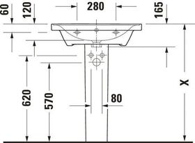 Duravit Möbelwaschtisch D-NEO m ÜL m HLB ohne Hahnloch 650x480mm weiß