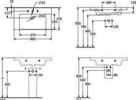 V&B Schrankwaschtisch SUBWAY 3.0 800x470mm o ÜL m HL stone white C+