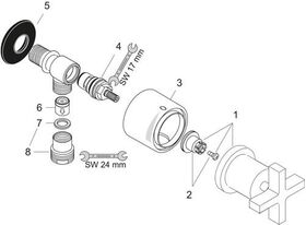 Schlauchans. FIXFIT STOP AXOR CITTERIO DN 15 m Abstellventil u Kreuzgriff chrom