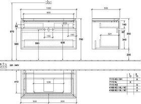 V&B Waschtischunterschrank LEGATO 1000x550x500mm Glossy White