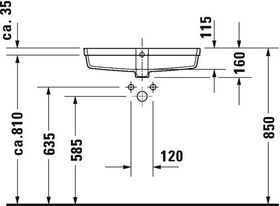 Duravit Einbauwaschtisch VERO AIR m ÜL o HLB 600x310mm ohne Hahnloch weiß