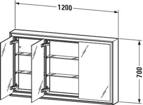 Duravit Einbau-Spiegelschrank L-CUBE 154x1200x700mm