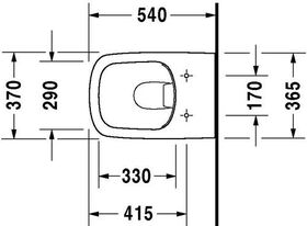 Duravit Wand-WC DURASTYLE RIMLESS tief, 370x540mm weiß