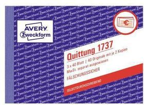 Avery Zweckform Quittung 1737 DI A6 mit MwSt SD 3x40Blatt