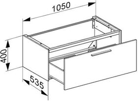 Keuco Waschtischunterbau ROYAL 60 1050x400x535mm we glanz