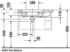 Duravit Möbelwaschtisch DURASTYLE Be li m ÜL HLB 800x480mm 3 HL weiß WG