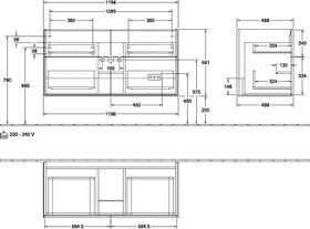 V&B Waschtischunterschrank FINION 1196x591x498mm Anthracite Matt