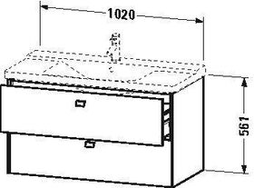 Duravit Waschtischunterbau BRIOSO Griffe chrom 561x1020x479mm basalt matt