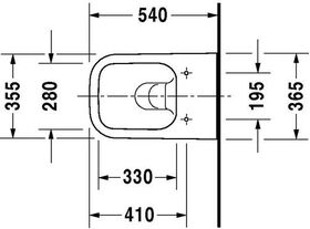 Duravit Wand-WC HAPPY D.2 RIMLESS tief, 365x540mm weiß