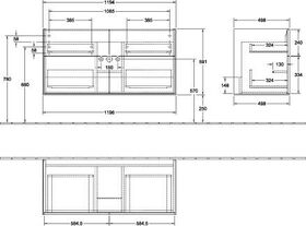 V&B Waschtischunterschrank FINION 1196x591x498mm Peony