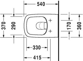 Duravit Wand-WC DURASTYLE RIMLESS tief, 370x540mm weiß WG