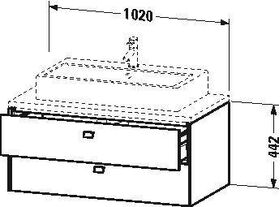 Duravit Konsolenunterschrank BRIOSO Griffe Frontfarbe 442x1020x550mm grap ma