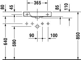 Duravit Handwaschbecken HAPPY D.2 o ÜL m HLB 500x220mm 1 HL links weiß WG