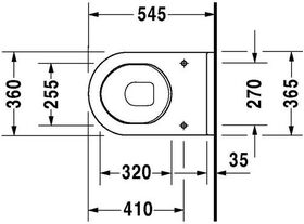 Duravit Wand-WC STARCK 3 COMFORT tief, 360x545mm, Sitzhöhe +50mm weiß