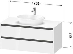 Duravit Waschtischunterbau Ketho.2 1200x568x550mm weiß supermatt