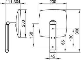 Keuco Kosmetikspiegel iLook_move 200x200mm nbel alu-fin