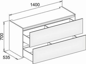 Keuco Unterbauschrank EDITION 11 PLANNIN 1400x700x535mm m LED-I-Bel sw sdm