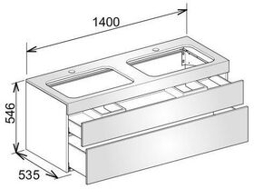 Keuco Waschtischunterbau EDITION 400 1400x546x535mm m HL-Boh we