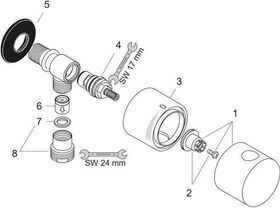 Schlauchanschluss FIXFIT STOP AXOR UNO2 DN 15, mit Abstellventil brushed bronze