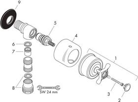 Schlauchans. FIXFIT STOP AXOR MONTREUX DN 15 brushed nickel