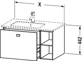 Duravit Waschtischunterbau BRIOSO 442x820x479mm Be li Gri chr basalt matt